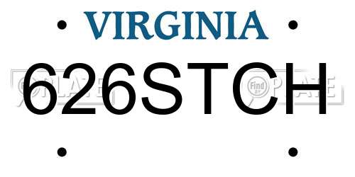 626STCH Virginia License Plate