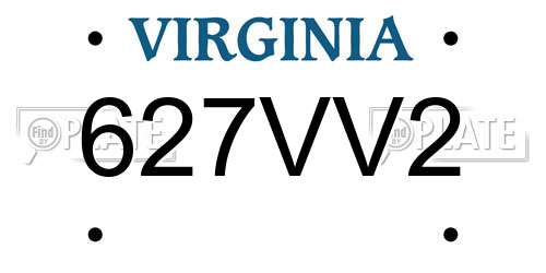 627VV2 Virginia License Plate