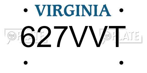 627VVT Virginia License Plate