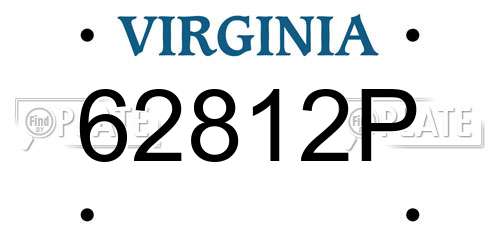 62812P Virginia License Plate