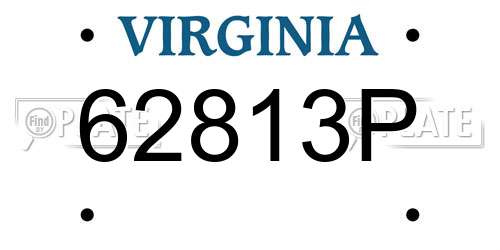 62813P Virginia License Plate