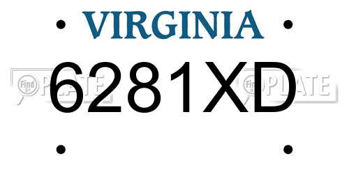 6281XD Virginia License Plate