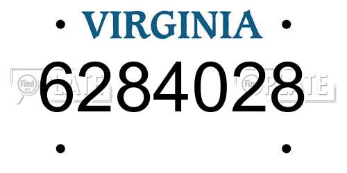 6284028 Virginia License Plate