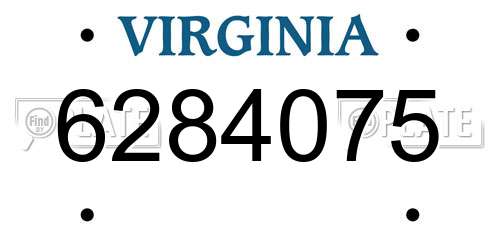 6284075 Virginia License Plate