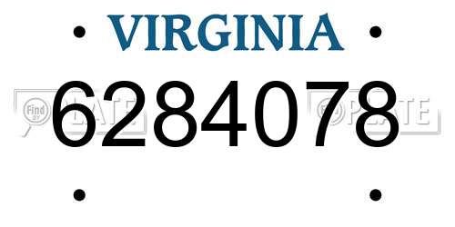 6284078 Virginia License Plate