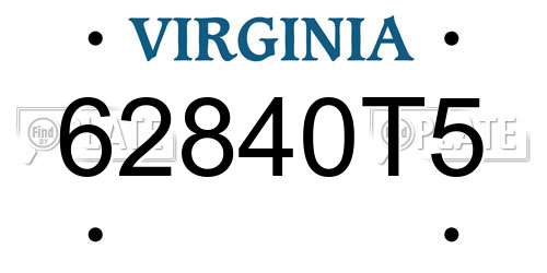 62840T5 Virginia License Plate
