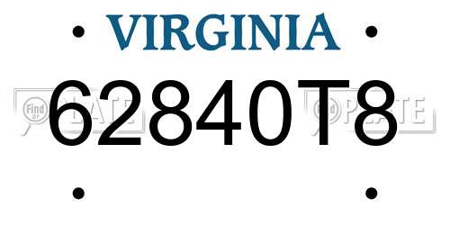 62840T8 Virginia License Plate