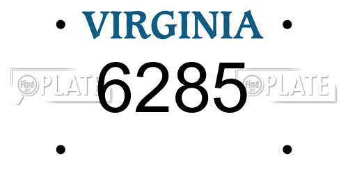 6285 Virginia License Plate