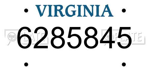 6285845 Virginia License Plate
