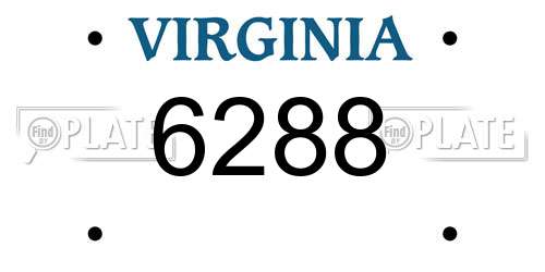 6288 Virginia License Plate