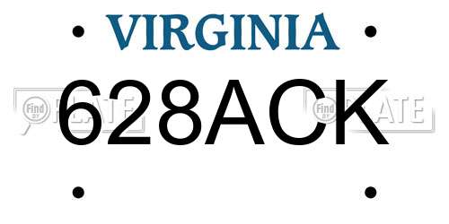 628ACK Virginia License Plate
