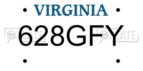 628GFY Virginia License Plate