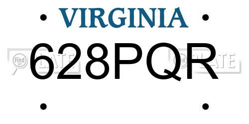 628PQR Virginia License Plate
