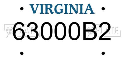 63000B2 Virginia License Plate