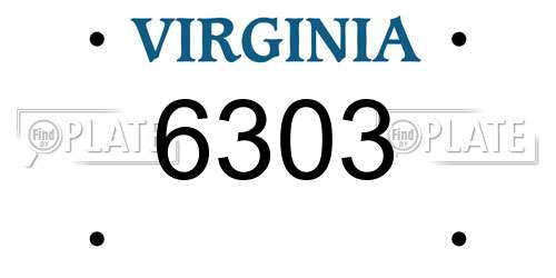 6303 Virginia License Plate