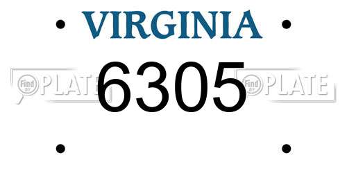 6305 Virginia License Plate