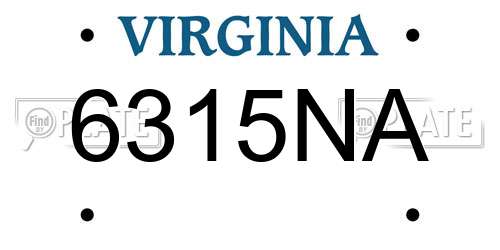 6315NA Virginia License Plate