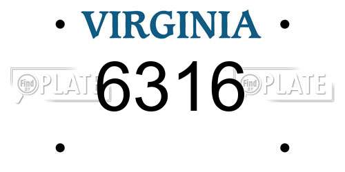 6316 Virginia License Plate