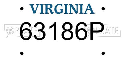 63186P Virginia License Plate