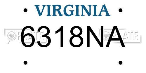 6318NA Virginia License Plate