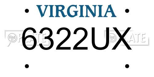 6322UX Virginia License Plate