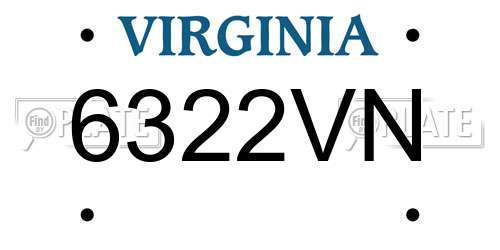 6322VN Virginia License Plate