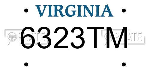 6323TM Virginia License Plate