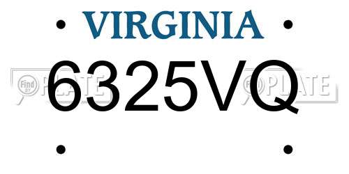 6325VQ Virginia License Plate