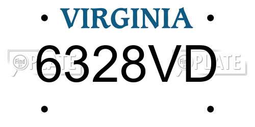 6328VD Virginia License Plate