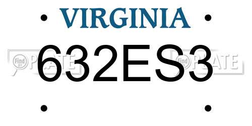 632ES3 Virginia License Plate