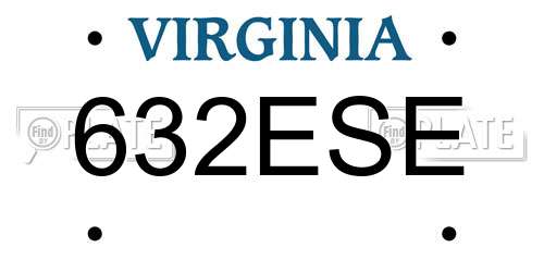632ESE Virginia License Plate