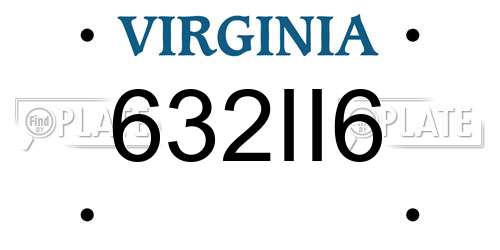 632II6 Virginia License Plate