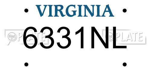 6331NL Virginia License Plate