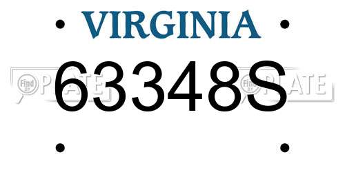 63348S Virginia License Plate