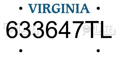 633647TL Virginia License Plate