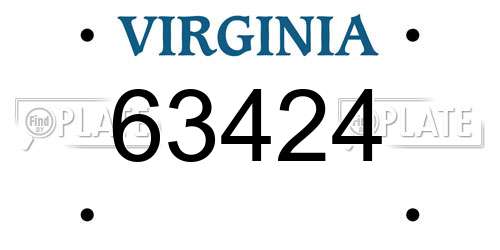 63424 Virginia License Plate