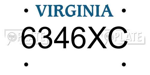 6346XC Virginia License Plate