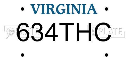 634THC Virginia License Plate