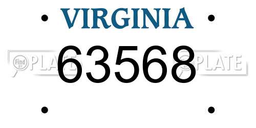 63568 Virginia License Plate