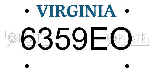 6359EO Virginia License Plate
