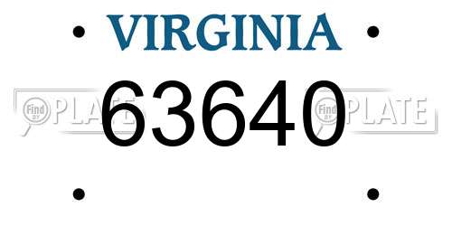 63640 Virginia License Plate