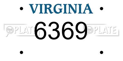 6369 Virginia License Plate