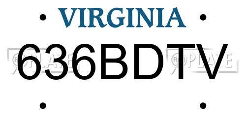 636BDTV Virginia License Plate