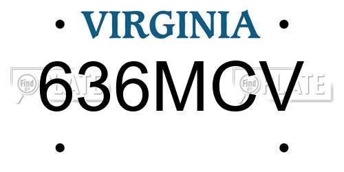 636MCV Virginia License Plate