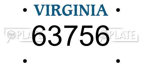 63756 Virginia License Plate