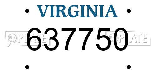 637750 Virginia License Plate