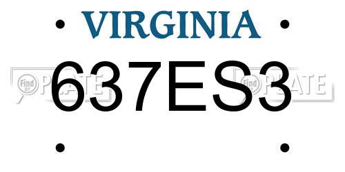 637ES3 Virginia License Plate