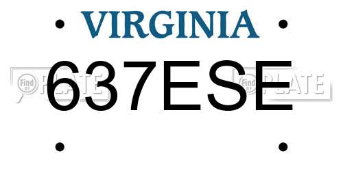 637ESE Virginia License Plate
