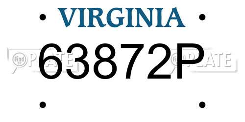 63872P Virginia License Plate