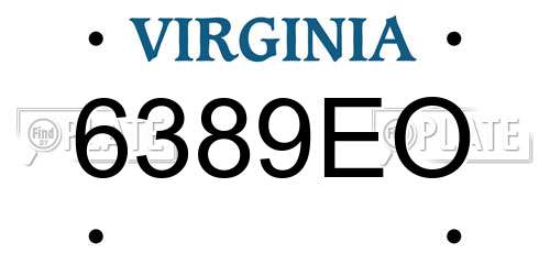 6389EO Virginia License Plate